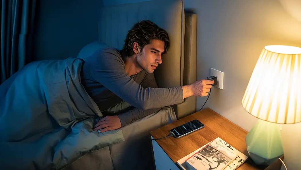 man using unker charger